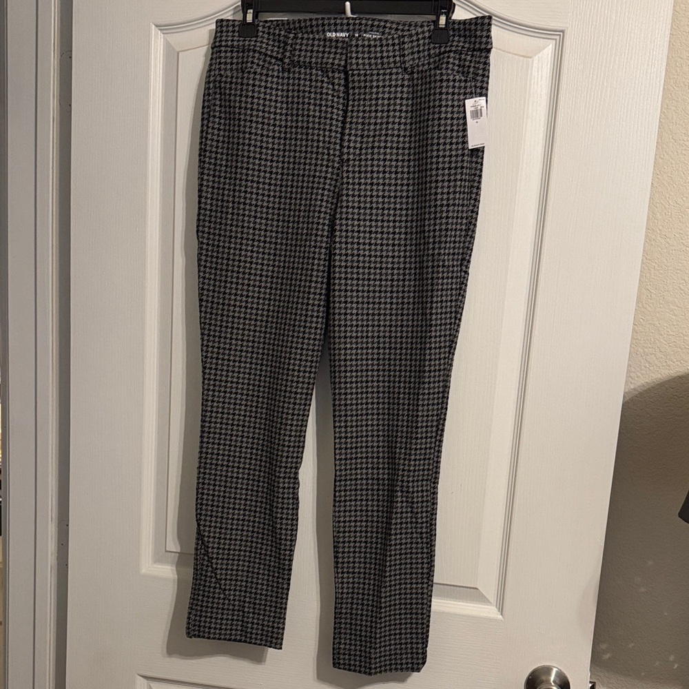 Old Navy Women's Black Grey Houndstooth Skinny Pants